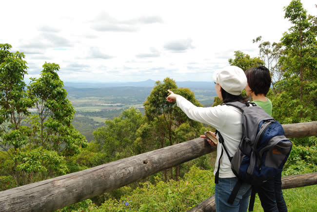 Couple enjoying the view from Mt Tamborine